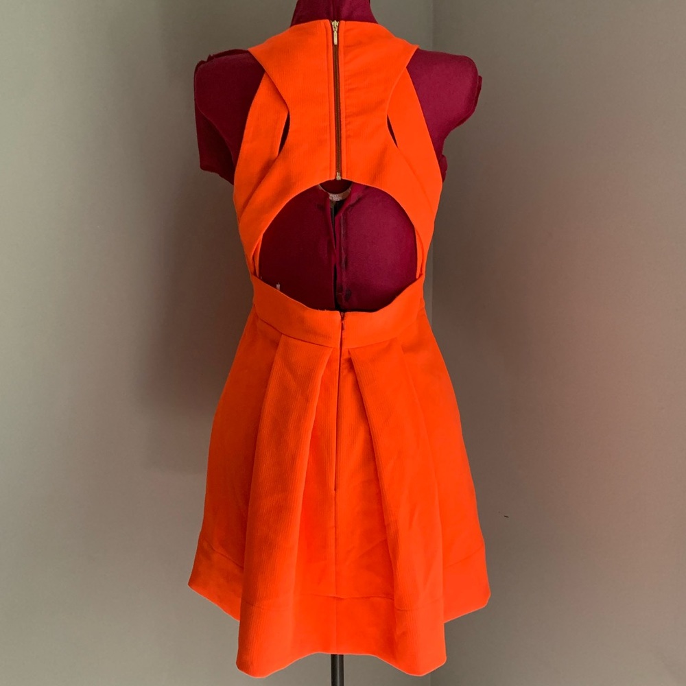 Orange back-Out Mini Dress - Picture 2 of 3
